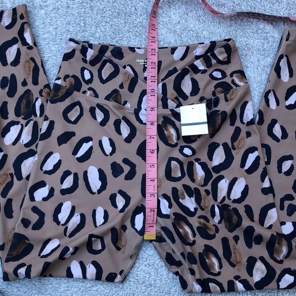 YEAR OF OURS TAN LEOPARD VERONICA LEGGINGS SZ L - Picture 3 of 7